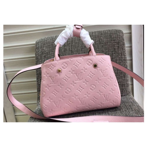LOUIS VUITTON M41053 Montaigne MM Bag in Pink Monogram Empreinte Leather LOUIS VUITTON M41053 Montaigne MM Bag in Pink Monogram Empreinte Leather