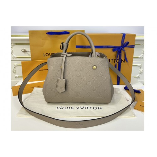 Louis Vuitton M41053 Montaigne BB handbag in Tourterelle Grey Monogram Empreinte leather Louis Vuitton M41053 Montaigne BB handbag in Tourterelle Grey Monogram Empreinte leather