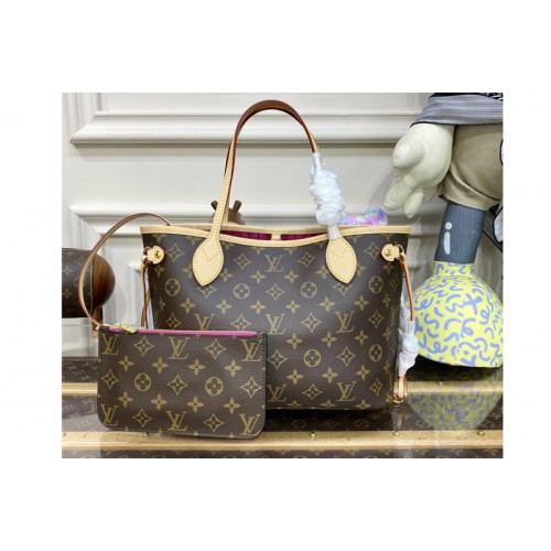 Louis Vuitton M41245 Neverfull PM tote Bag in Monogram Canvas With Pink