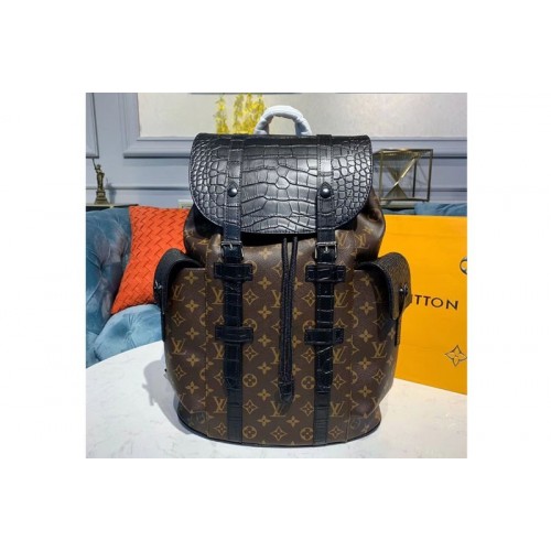 Louis Vuitton N93491 Christopher PM Backpack Monogram canvas and crocodile mat Louis Vuitton N93491 Christopher PM Backpack Monogram canvas and crocodile mat