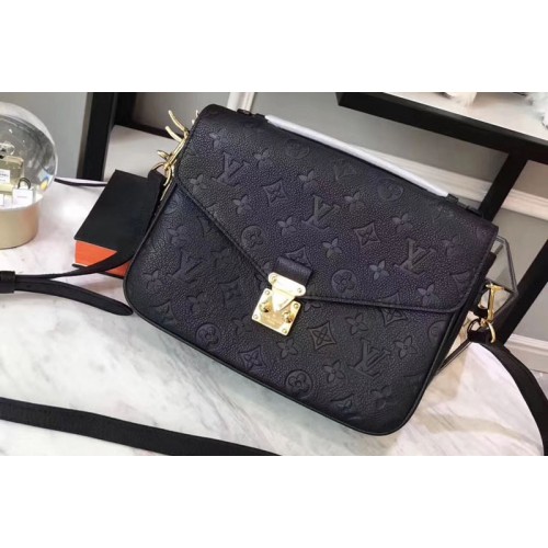 Louis Vuitton M41487 Pochette Metis Bag in Black Monogram empreinte Leather Louis Vuitton M41487 Pochette Metis Bag in Black Monogram empreinte Leather