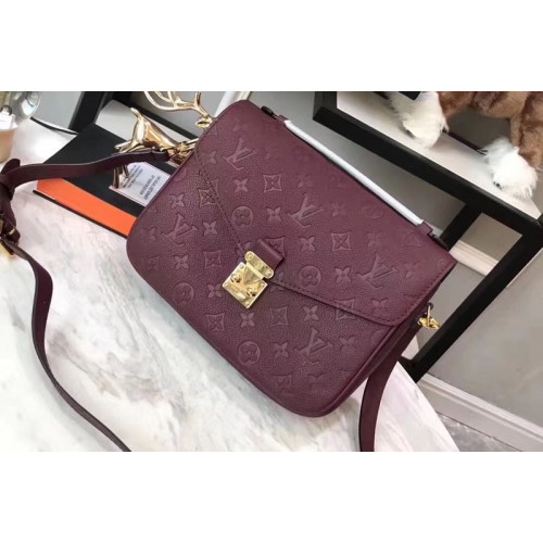 Louis Vuitton M43737 Pochette Metis Bag in Rose Bruyere Monogram empreinte Leather Louis Vuitton M43737 Pochette Metis Bag in Rose Bruyere Monogram empreinte Leather