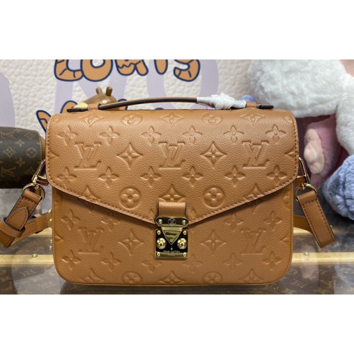 Louis Vuitton M12711 Pochette Metis bag in Cognac Brown Embossed grained cowhide leather