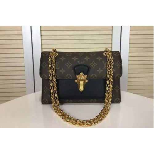 Louis Vuitton M41731 Victoire Bag in Monogram Canvas With Black Calf Leather