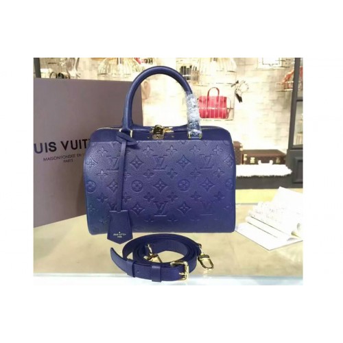 Louis Vuitton M42401 Speedy Bandoulière 25 Bag Blue Monogram Empreinte Leather Louis Vuitton M42401 Speedy Bandoulière 25 Bag Blue Monogram Empreinte Leather