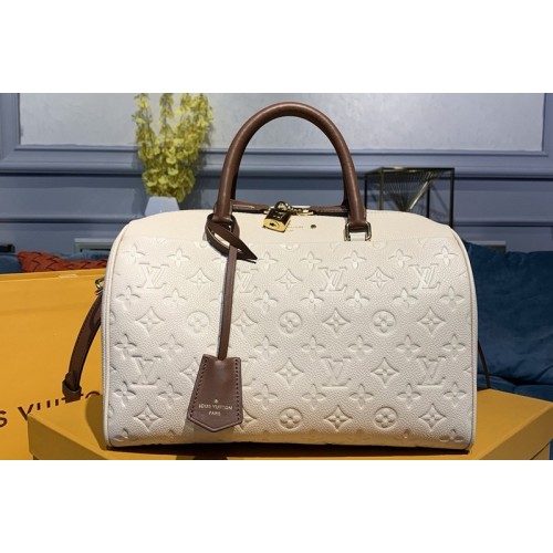 Louis Vuitton M42406 Speedy Bandouliere 30 handbag in White Monogram Empreinte leather
