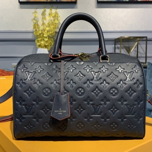 Louis Vuitton M42406 Speedy Bandouliere 30 handbag in Navy Blue Monogram Empreinte leather Louis Vuitton M42406 Speedy Bandouliere 30 handbag in Navy Blue Monogram Empreinte leather