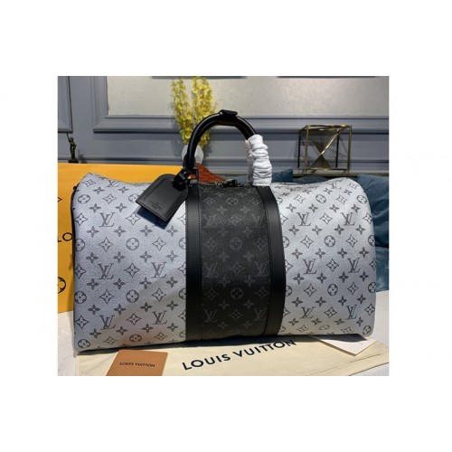 Louis Vuitton M43818 Keepall 50 Bandouliere Travel Bags Monogram Eclipse canvas