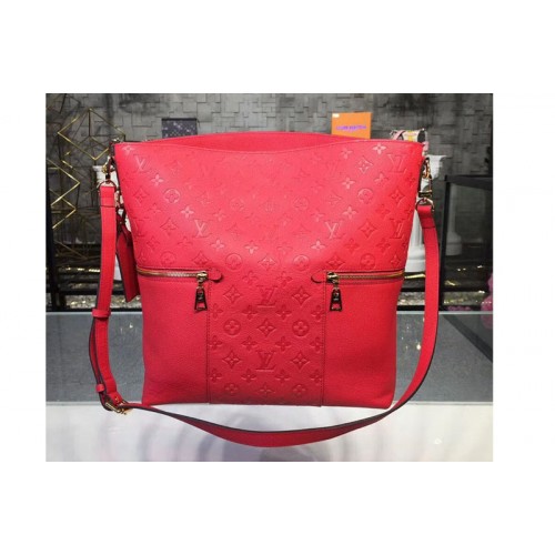 Louis Vuitton M44012 Melie Monogram Empreinte Leather Hobo Bags Red Louis Vuitton M44012 Melie Monogram Empreinte Leather Hobo Bags Red