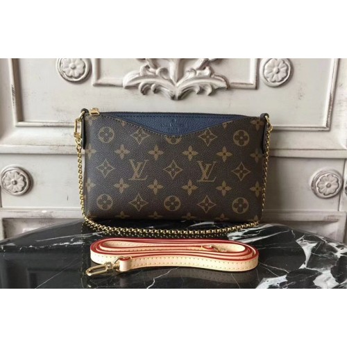 Louis Vuitton M44058 Pallas Clutch Bags in Monogram Canvas With Blue Louis Vuitton M44058 Pallas Clutch Bags in Monogram Canvas With Blue