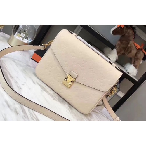 Louis Vuitton M44071 Pochette Metis Bag in Beige Monogram empreinte Leather Louis Vuitton M44071 Pochette Metis Bag in Beige Monogram empreinte Leather