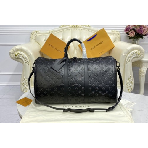 Louis Vuitton M44810 Keepall Bandoulière 50 bag in Monogram Shadow leather Louis Vuitton M44810 Keepall Bandoulière 50 bag in Monogram Shadow leather