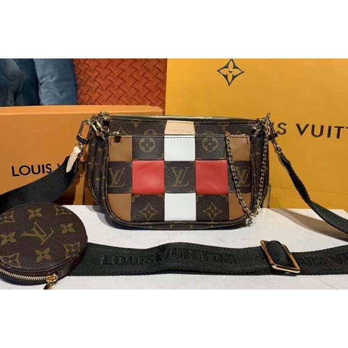 Louis Vuitton M44813 Multi Pochette Accessoires cross-body bags Monogram canvas With Khaki Strap Louis Vuitton M44813 Multi Pochette Accessoires cross-body bags Monogram canvas With Khaki Strap