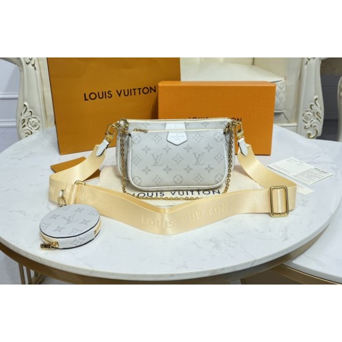Louis Vuitton M30769 Multi Pochette Accessoires in White Monogram Eclipse Canvas