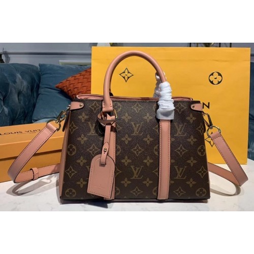 Louis Vuitton M44815 Soufflot BB Bags Monogram Canvas With Pink Calf Leather Louis Vuitton M44815 Soufflot BB Bags Monogram Canvas With Pink Calf Leather