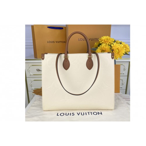 Louis Vuitton M44921 OnTheGo GM tote bag in Cream Monogram Empreinte leather