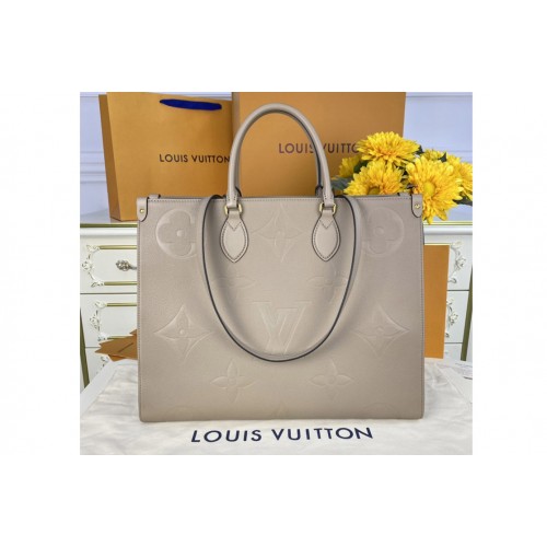 Louis Vuitton M44933 OnTheGo GM tote bag in Gray Monogram Empreinte leather Louis Vuitton M44933 OnTheGo GM tote bag in Gray Monogram Empreinte leather