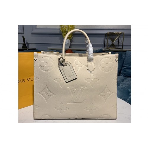 Louis Vuitton M45081 Onthego GM tote Bags in Beige Monogram Empreinte Leather Louis Vuitton M45081 Onthego GM tote Bags in Beige Monogram Empreinte Leather