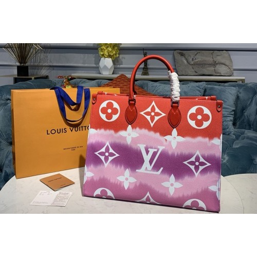 Louis Vuitton M45121 Escale Onthego GM tote bag in Red Monogram canvas
