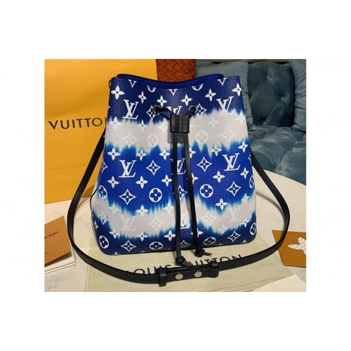 Louis Vuitton M45126 Escale NeoNoe MM Bucket Bags in Blue Monogram Canvas Louis Vuitton M45126 Escale NeoNoe MM Bucket Bags in Blue Monogram Canvas