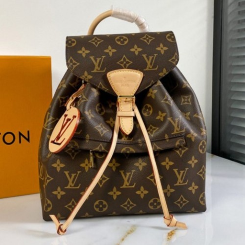 Louis Vuitton M45501 Montsouris PM backpack In Monogram canvas and cowhide leather