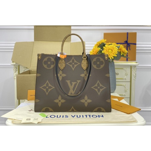 Louis Vuitton M45320 OnTheGo GM tote bag in Monogram and Monogram Reverse coated canvas