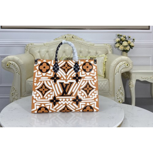 Louis Vuitton M45359 Crafty Onthego GM tote bag in Caramel and Cream Monogram Giant coated canvas Louis Vuitton M45359 Crafty Onthego GM tote bag in Caramel and Cream Monogram Giant coated canvas