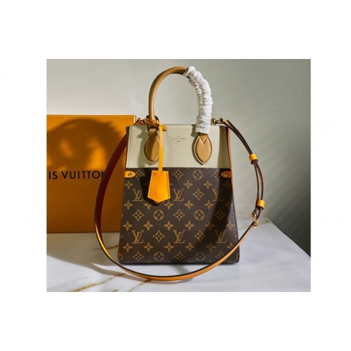 Louis Vuitton M45376 Fold Tote MM Bag in Monogram Canvas and calfskin leather