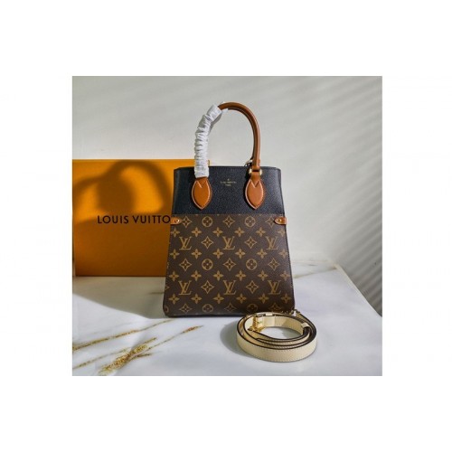 Louis Vuitton M45409 Fold Tote MM Bag in Monogram Canvas and calfskin leather