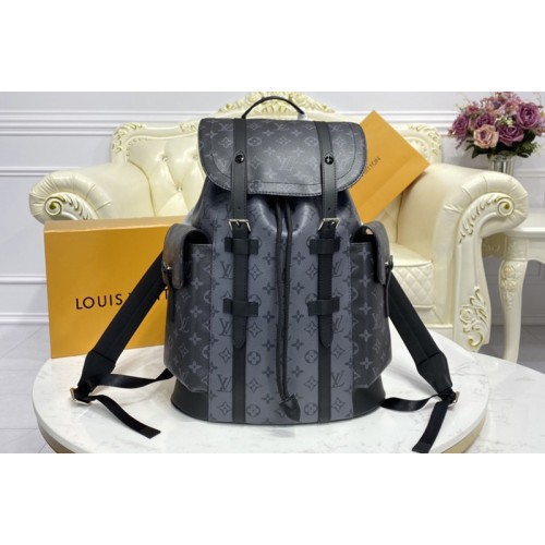 Louis Vuitton M45419 Christopher PM backpack in masculine Monogram Eclipse canvas and Monogram Eclipse Reverse canvas