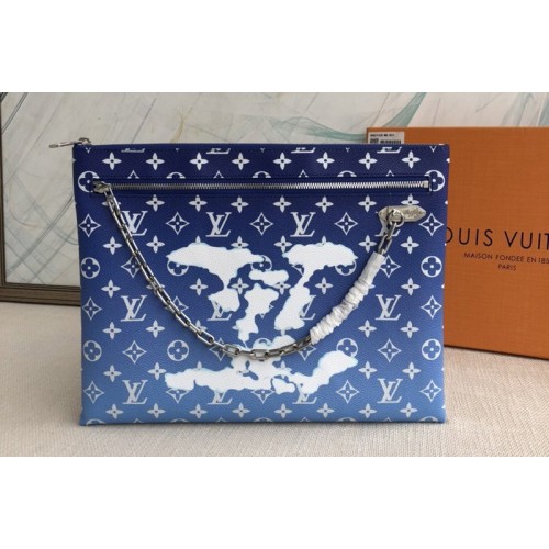 Louis Vuitton M45480 Virgil Abloh Etui Voyage GM in Blue Monogram Canvas Louis Vuitton M45480 Virgil Abloh Etui Voyage GM in Blue Monogram Canvas