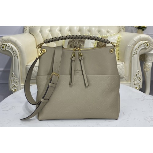 Louis Vuitton M45523 Maida Hobo Bag in Tourterelle Gray Monogram Empreinte Leather Louis Vuitton M45523 Maida Hobo Bag in Tourterelle Gray Monogram Empreinte Leather