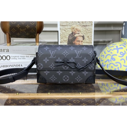 Louis Vuitton M45585 Steamer Messenger Bag in Monogram Eclipse coated canvas