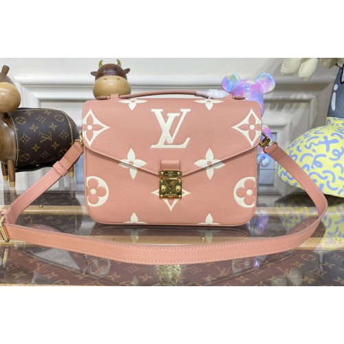 Louis Vuitton M46302 Pochette Metis bag in Pink Cream Monogram Empreinte leather Louis Vuitton M46302 Pochette Metis bag in Pink Cream Monogram Empreinte leather