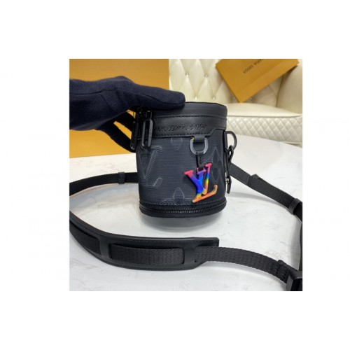 Louis Vuitton M45604 Expandable Polochon pouch in Monogram 3D Gray and Black Rainbow