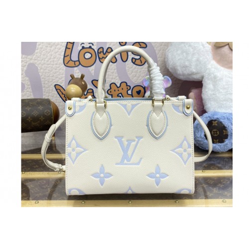 Louis Vuitton M45653 Onthego PM Bag in Bicolor Monogram Empreinte Leather Louis Vuitton M45653 Onthego PM Bag in Bicolor Monogram Empreinte Leather
