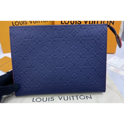 Louis Vuitton M45665 Poche Toilette 26 in Navy Blue Red Monogram Empreinte leather