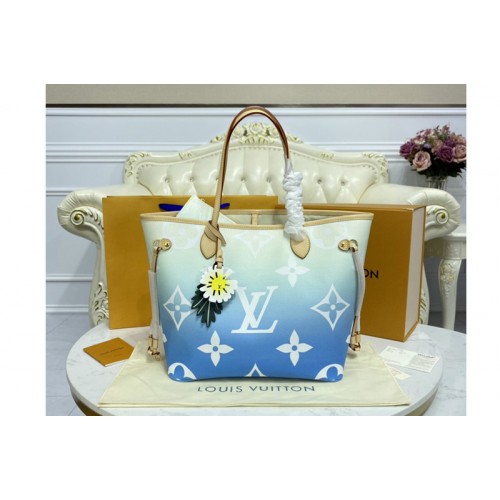 Louis Vuitton M45678 Neverfull MM tote bag in Blue Monogram Giant coated canvas