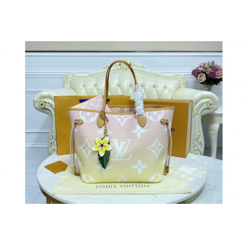 Louis Vuitton M45680 Neverfull MM tote bag in Pink Monogram Giant coated canvas