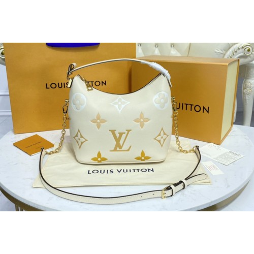Louis Vuitton M45698 Marshmallow hobo bag in Cream Saffron Monogram Empreinte Leather Louis Vuitton M45698 Marshmallow hobo bag in Cream Saffron Monogram Empreinte Leather