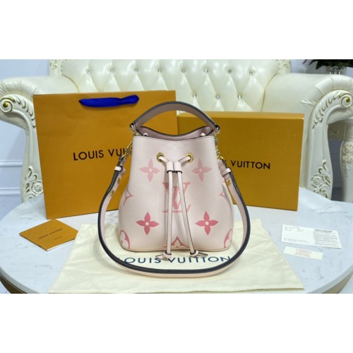 Louis Vuitton M45709 NeoNoe BB bucket bag in Pink Embossed grained cowhide leather
