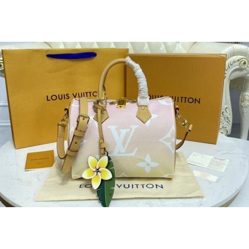 Louis Vuitton M45722 Speedy Bandouliere 25 Bag in Brume Gray Monogram Empreinte leather Louis Vuitton M45722 Speedy Bandouliere 25 Bag in Brume Gray Monogram Empreinte leather