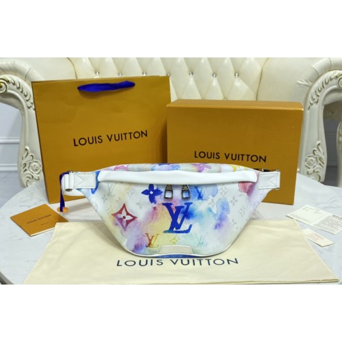Louis Vuitton M45759 Discovery Bumbag PM Bag in Monogram Watercolor Blue coated canvas
