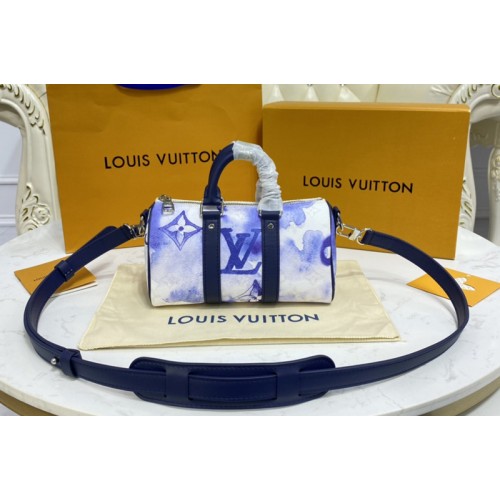 Louis Vuitton M45761 Keepall XS Bag in Monogram Watercolor Blue coated canvas
