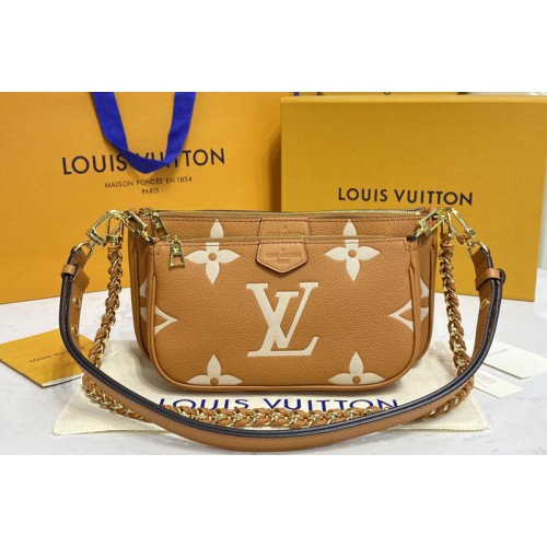 Louis Vuitton M45983 Multi Pochette Accessoires cross-body bag in Beige Cream Monogram Empreinte leather