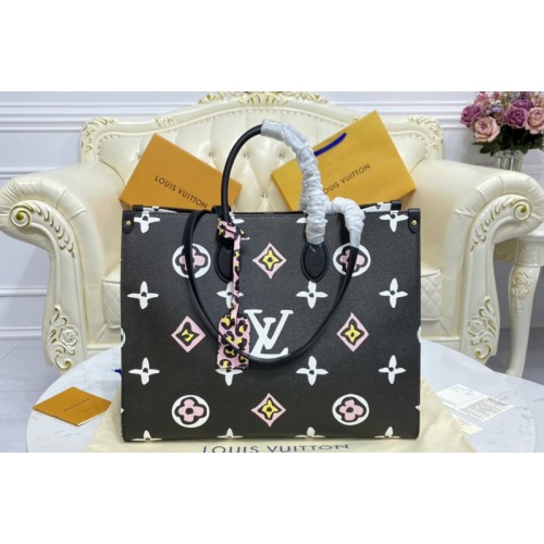 Louis Vuitton M45815 Onthego GM Bag in Black Monogram coated canvas Louis Vuitton M45815 Onthego GM Bag in Black Monogram coated canvas