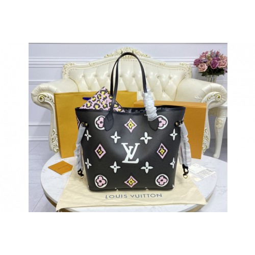 Louis Vuitton M45818 Neverfull MM tote bag in Black Autres Toiles Monogram
