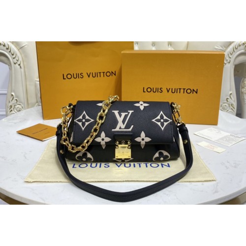 Louis Vuitton M45859 Favorite shoudler bag in Black Beige Monogram Empreinte Leather