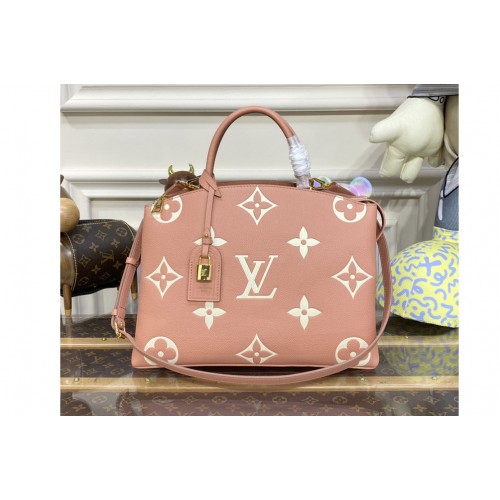 Louis Vuitton M45842 Grand Palais tote bag in Pink Cream Monogram Empreinte leather Louis Vuitton M45842 Grand Palais tote bag in Pink Cream Monogram Empreinte leather