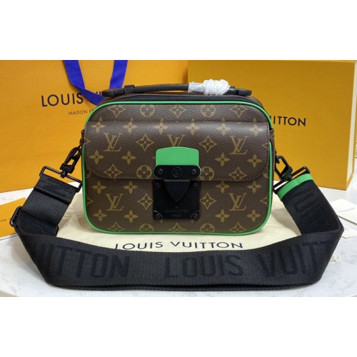 Louis Vuitton M45863 S Lock Messenger Bag in Monogram Macassar canvas With Green Louis Vuitton M45863 S Lock Messenger Bag in Monogram Macassar canvas With Green